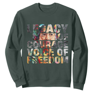 Rosa Parks Sweatshirt Legacy Of Courage Voice Of Freedom TS12 Dark Forest Green Print Your Wear