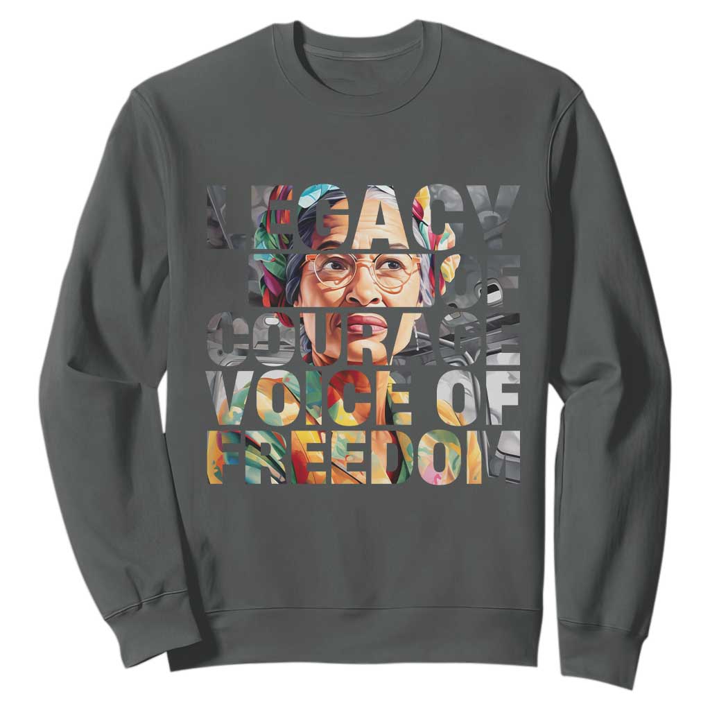 Rosa Parks Sweatshirt Legacy Of Courage Voice Of Freedom TS12 Dark Heather Print Your Wear