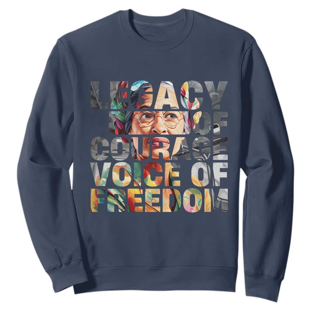 Rosa Parks Sweatshirt Legacy Of Courage Voice Of Freedom TS12 Navy Print Your Wear
