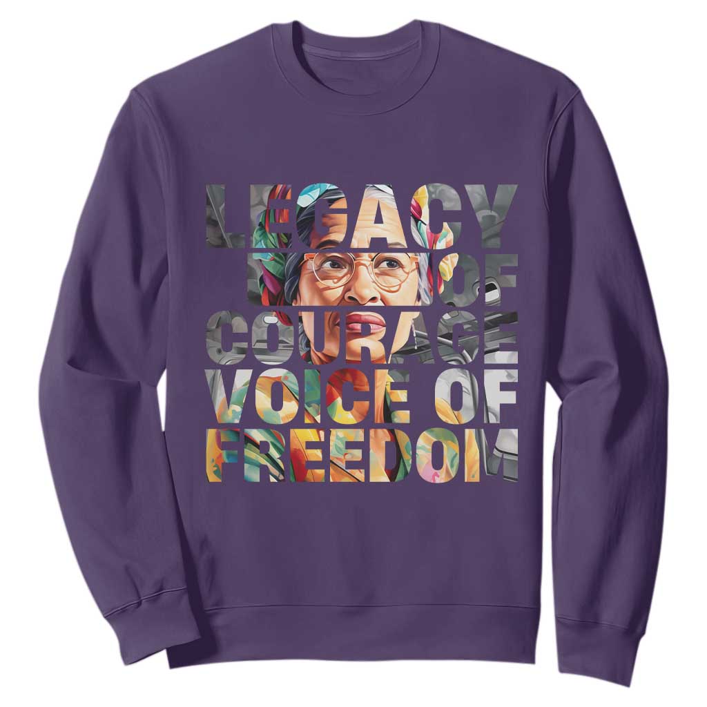 Rosa Parks Sweatshirt Legacy Of Courage Voice Of Freedom TS12 Purple Print Your Wear