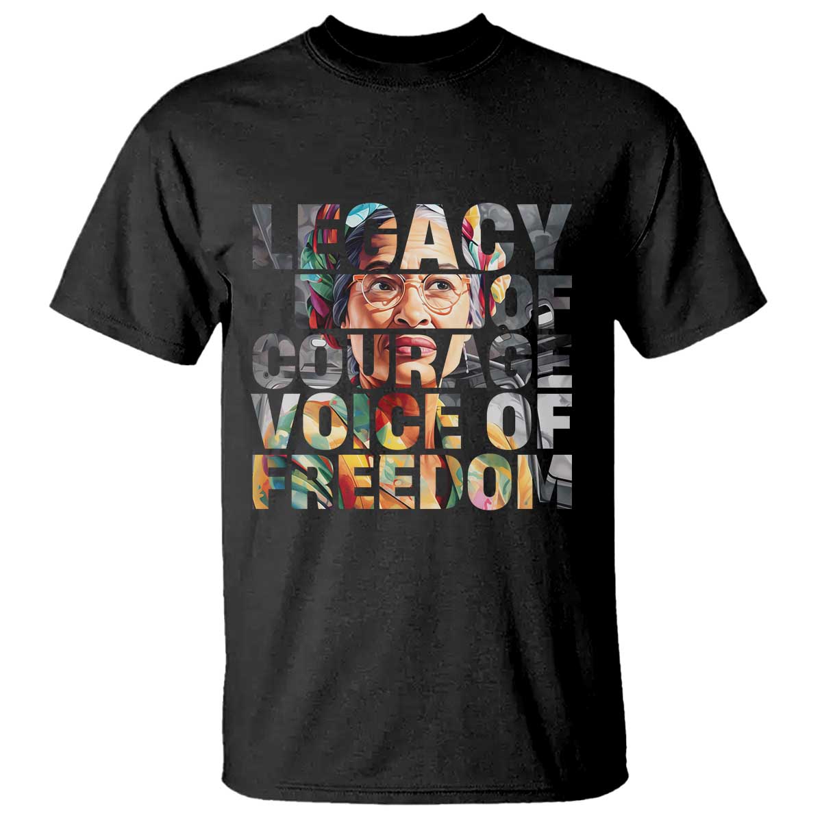 Rosa Parks T Shirt Legacy Of Courage Voice Of Freedom TS12 Black Print Your Wear