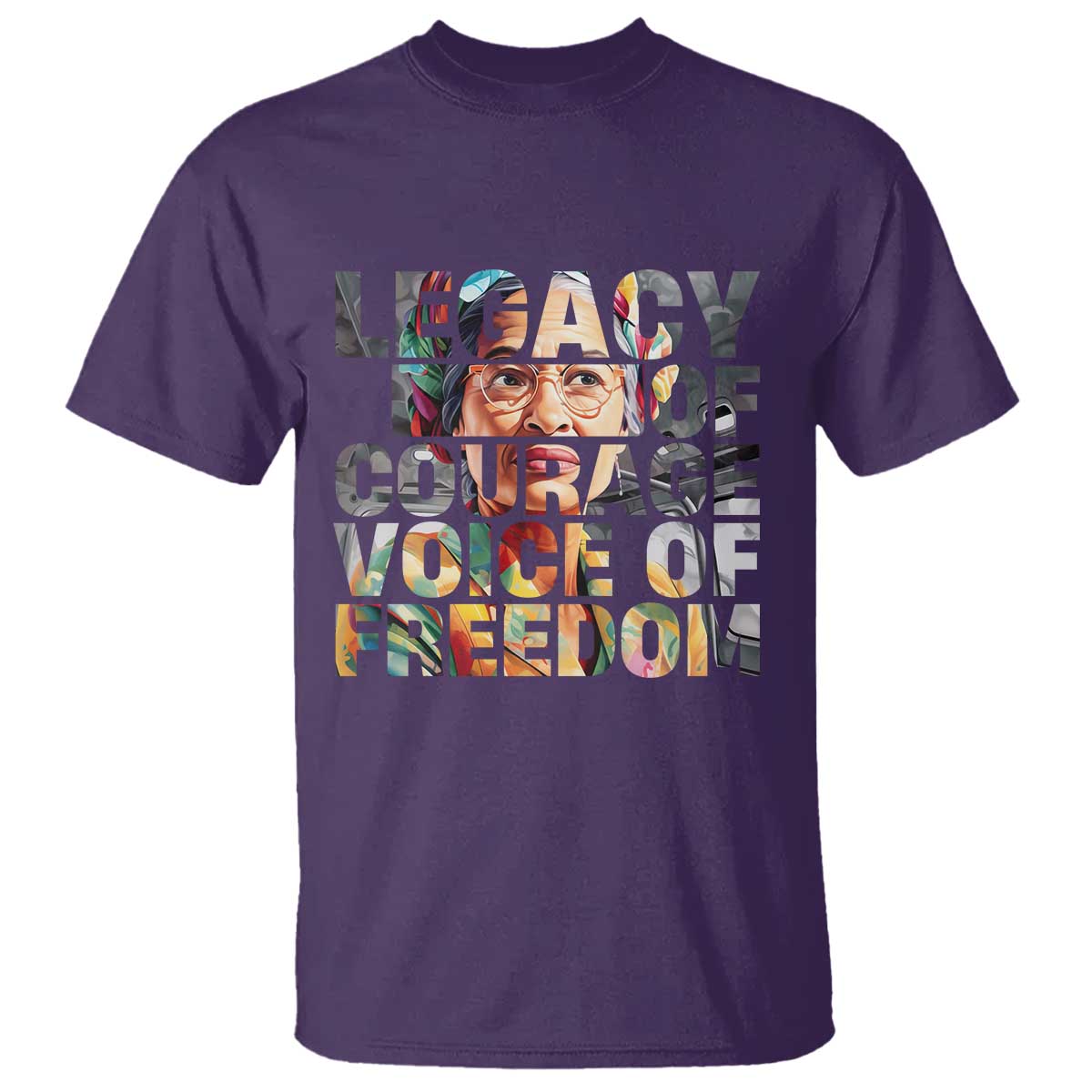 Rosa Parks T Shirt Legacy Of Courage Voice Of Freedom TS12 Purple Print Your Wear
