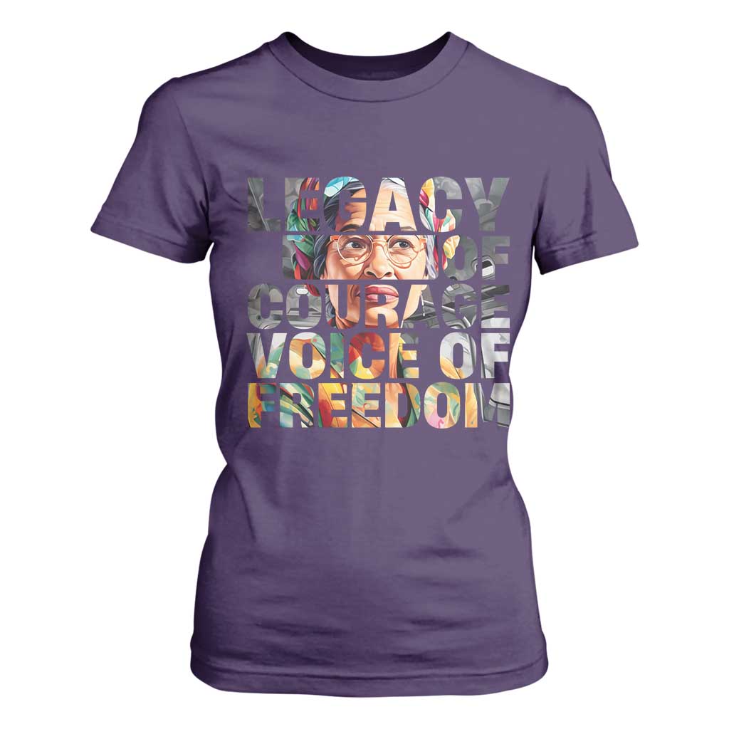 Rosa Parks T Shirt For Women Legacy Of Courage Voice Of Freedom TS12 Purple Print Your Wear