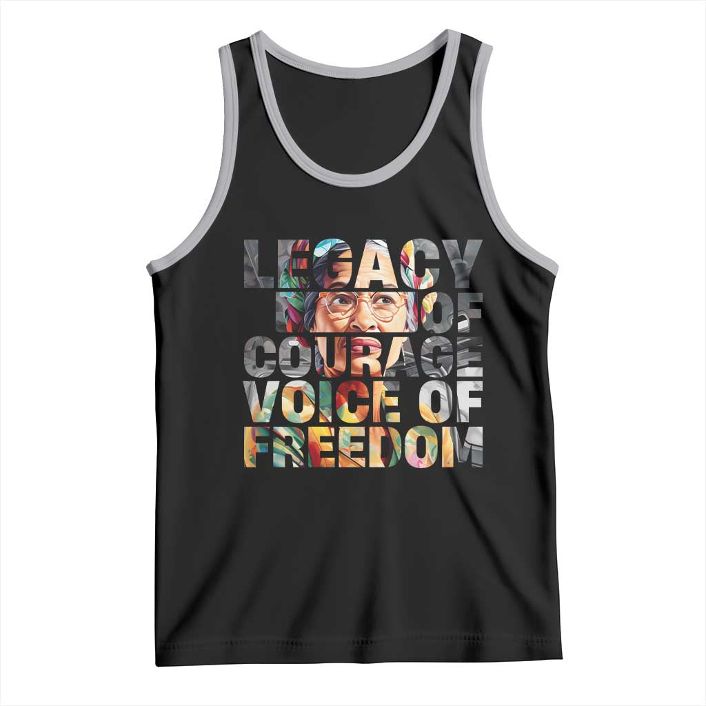 Rosa Parks Tank Top Legacy Of Courage Voice Of Freedom TS12 Black Athletic Heather Print Your Wear