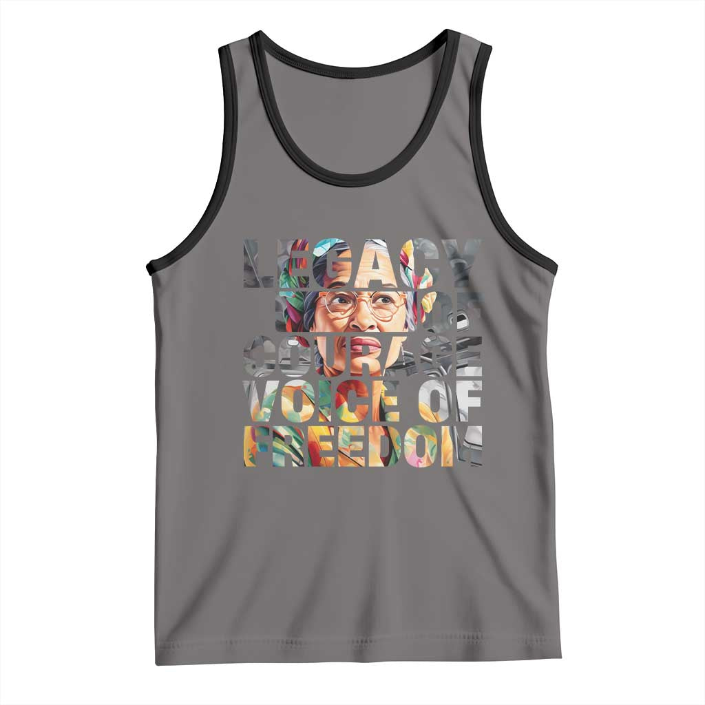 Rosa Parks Tank Top Legacy Of Courage Voice Of Freedom TS12 Deep Heather Black Print Your Wear