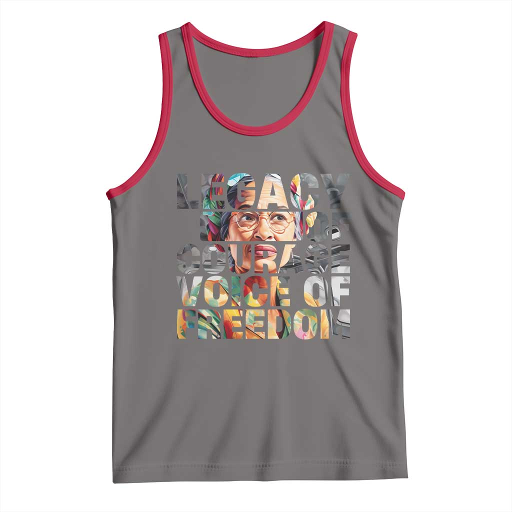 Rosa Parks Tank Top Legacy Of Courage Voice Of Freedom TS12 Deep Heather Red Print Your Wear