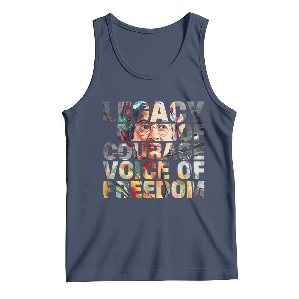 Rosa Parks Tank Top Legacy Of Courage Voice Of Freedom TS12 Navy Print Your Wear