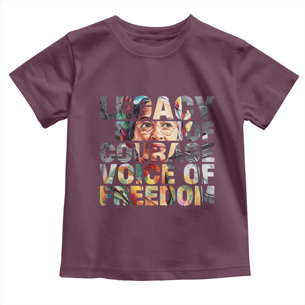Rosa Parks Toddler T Shirt Legacy Of Courage Voice Of Freedom TS12 Maroon Print Your Wear