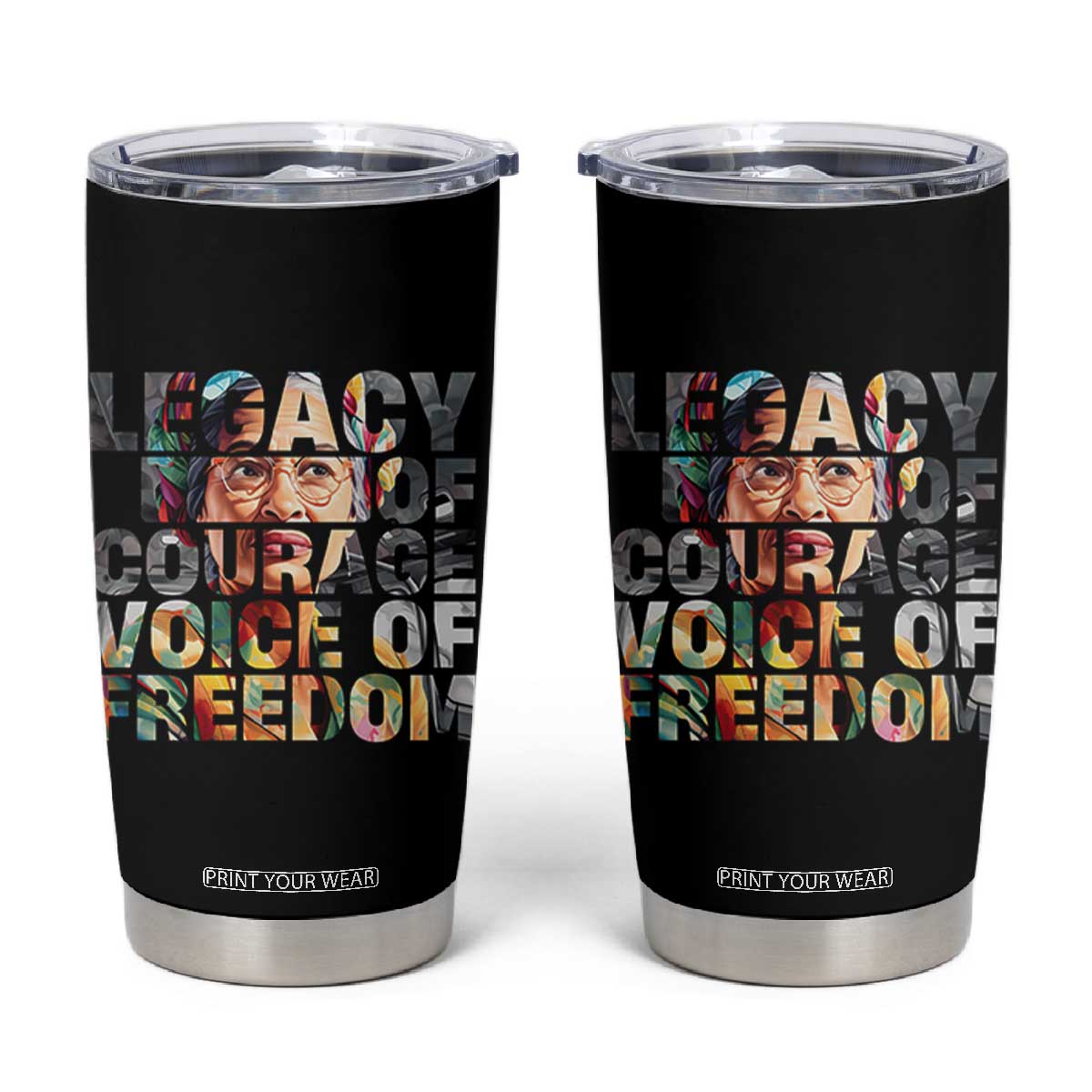 Rosa Parks Tumbler Cup Legacy Of Courage Voice Of Freedom TS12 Black Print Your Wear
