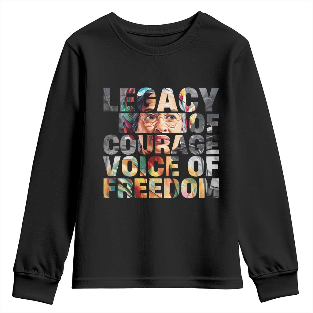 Rosa Parks Youth Sweatshirt Legacy Of Courage Voice Of Freedom TS12 Black Print Your Wear