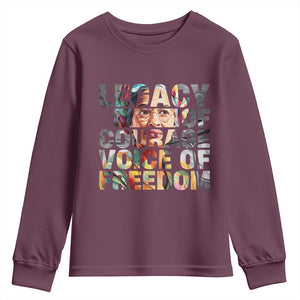 Rosa Parks Youth Sweatshirt Legacy Of Courage Voice Of Freedom TS12 Maroon Print Your Wear