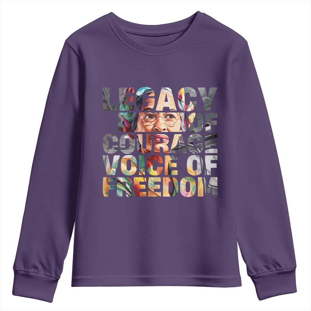 Rosa Parks Youth Sweatshirt Legacy Of Courage Voice Of Freedom TS12 Purple Print Your Wear