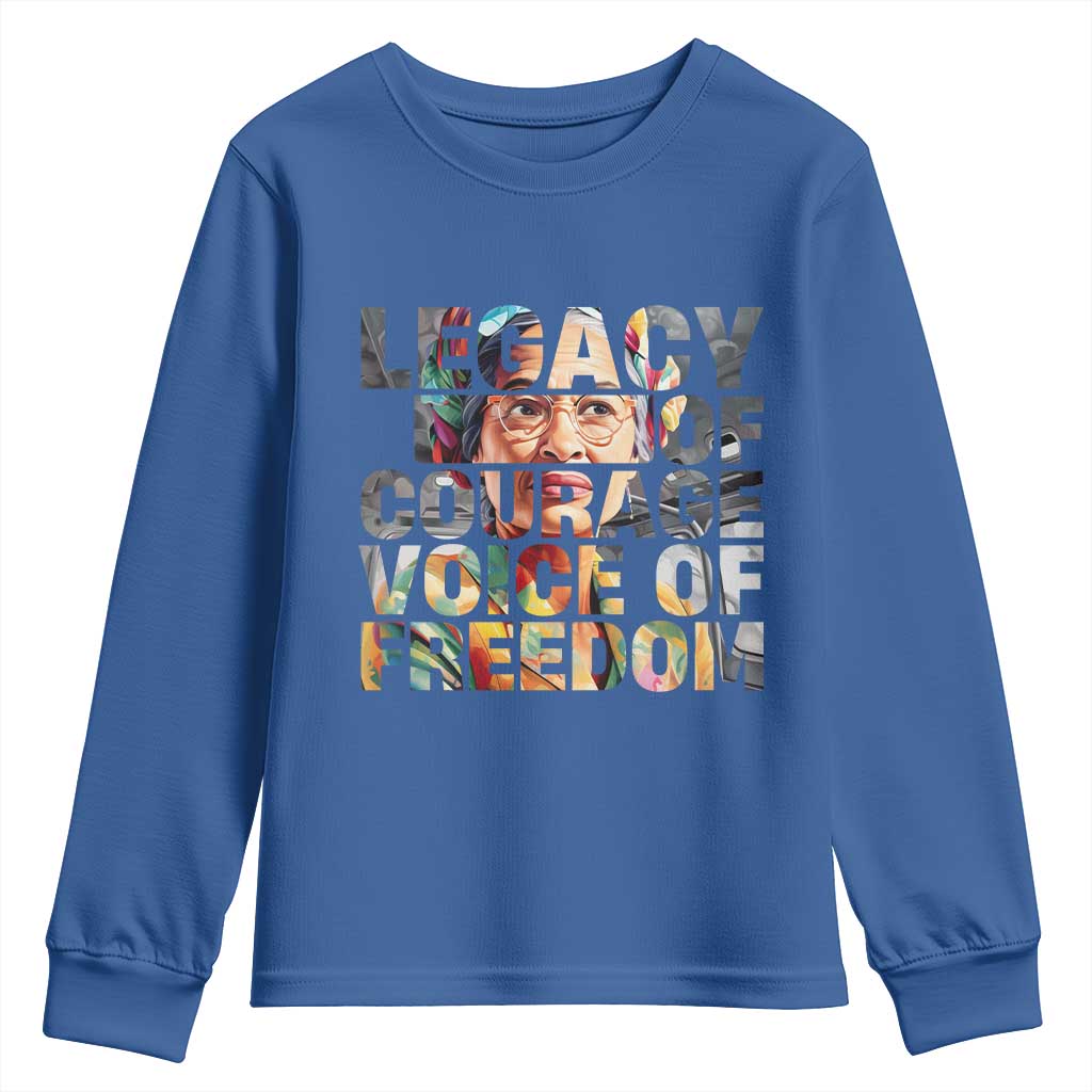 Rosa Parks Youth Sweatshirt Legacy Of Courage Voice Of Freedom TS12 Royal Blue Print Your Wear
