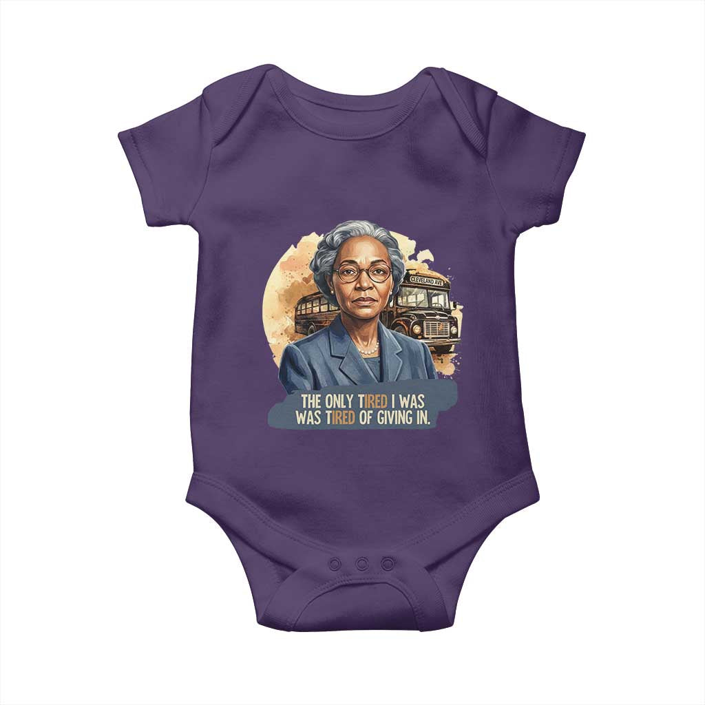 Rosa Parks Tired Of Giving In Baby Onesie Civil Rights Activist TS12 Purple Print Your Wear
