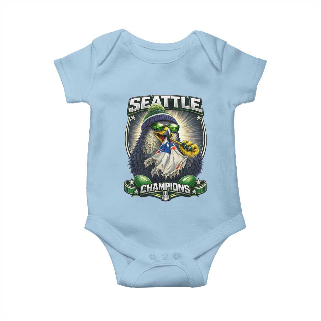 Seattle Champions Fan Pride Baby Onesie Football Fan Gift TS12 Light Blue Print Your Wear