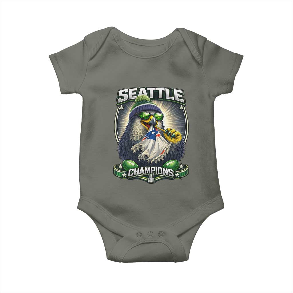 Seattle Champions Fan Pride Baby Onesie Football Fan Gift TS12 Military Green Print Your Wear