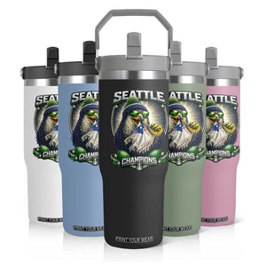Seattle Champions Fan Pride Flip Straw Tumbler Football Fan Gift TS12 Print Your Wear