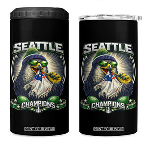 Seattle Champions Fan Pride 4 in 1 Can Cooler Tumbler Football Fan Gift TS12 One Size: 16 oz Black Print Your Wear