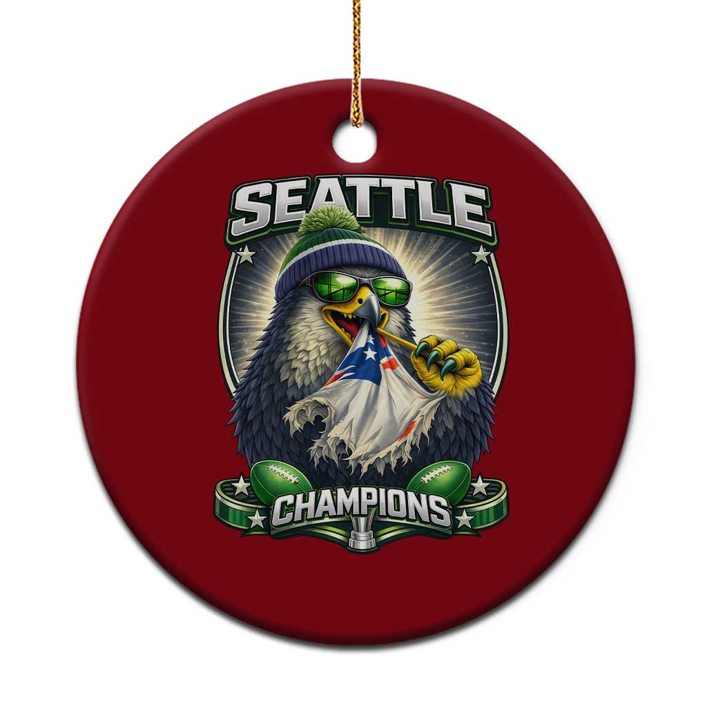 Seattle Champions Fan Pride Ceramic Ornament Football Fan Gift TS12 1pc Red Print Your Wear