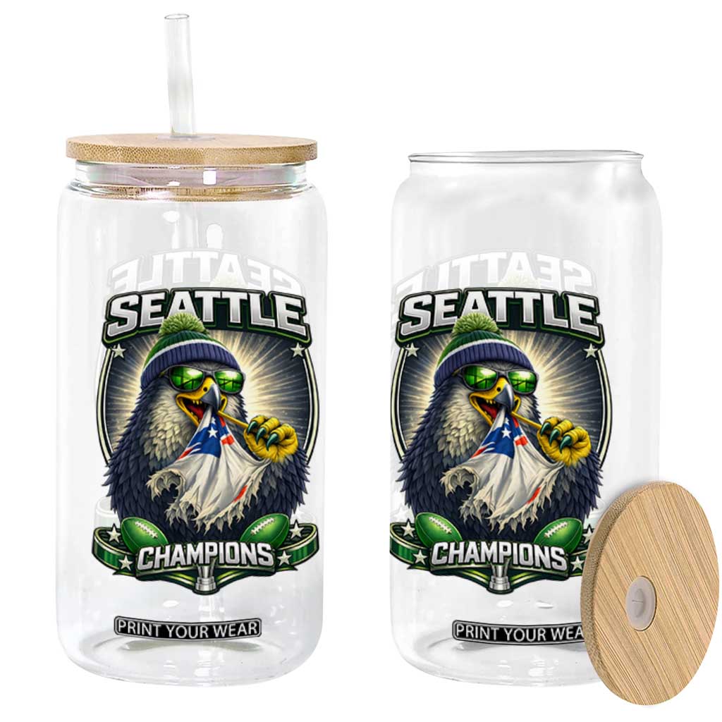 Seattle Champions Fan Pride Glass Can Football Fan Gift TS12 Print Your Wear
