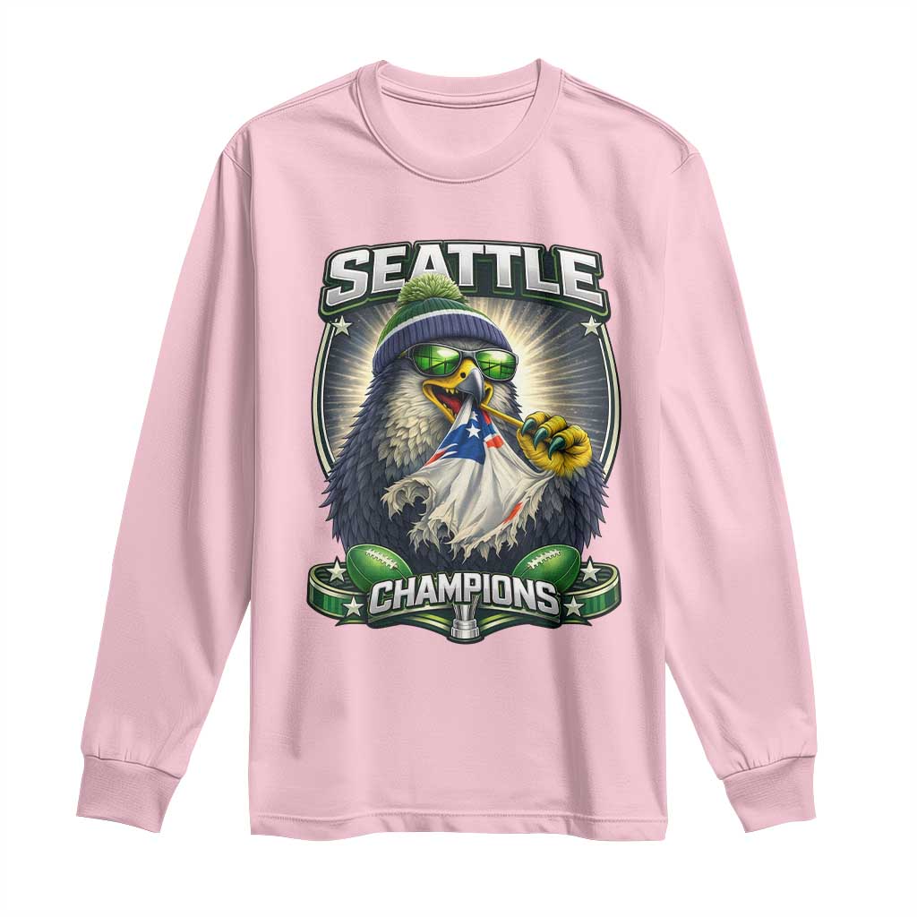 Seattle Champions Fan Pride Long Sleeve Shirt Football Fan Gift TS12 Light Pink Print Your Wear