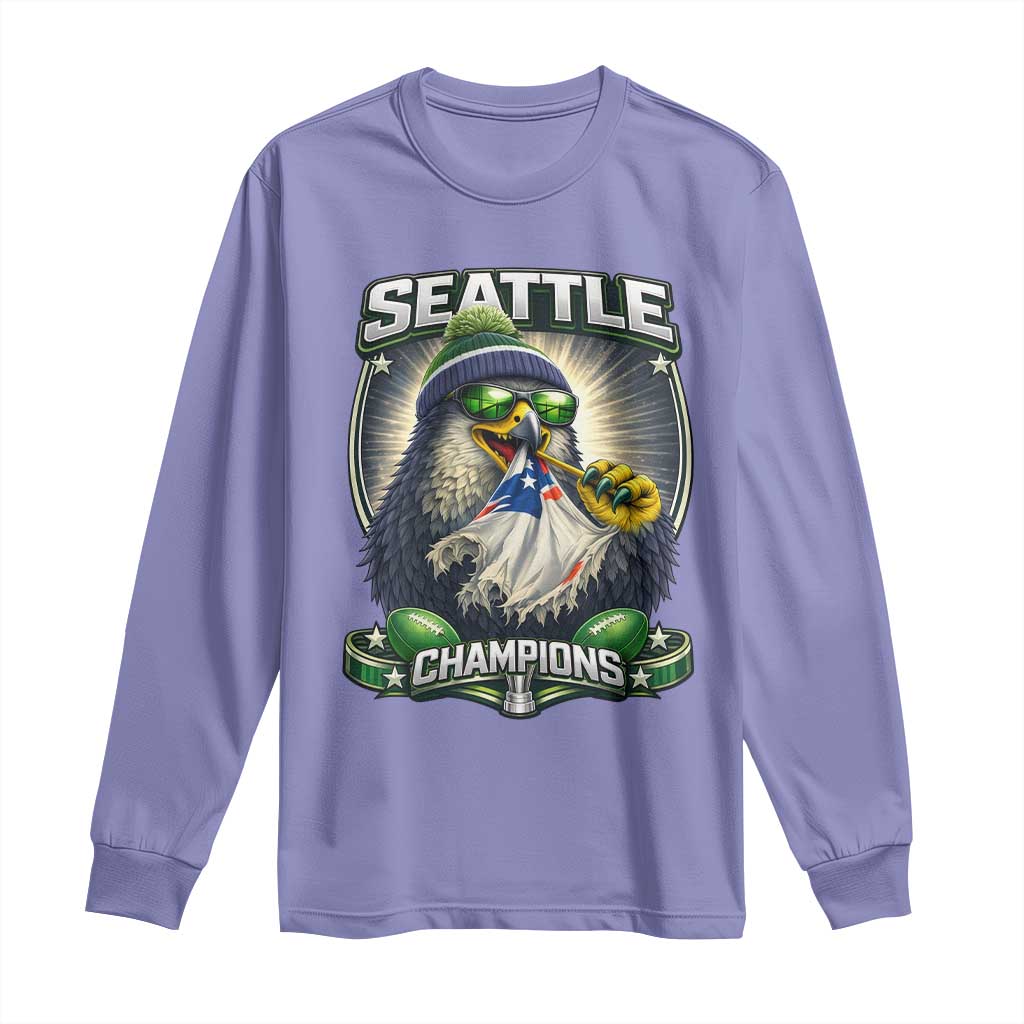 Seattle Champions Fan Pride Long Sleeve Shirt Football Fan Gift TS12 Violet Print Your Wear