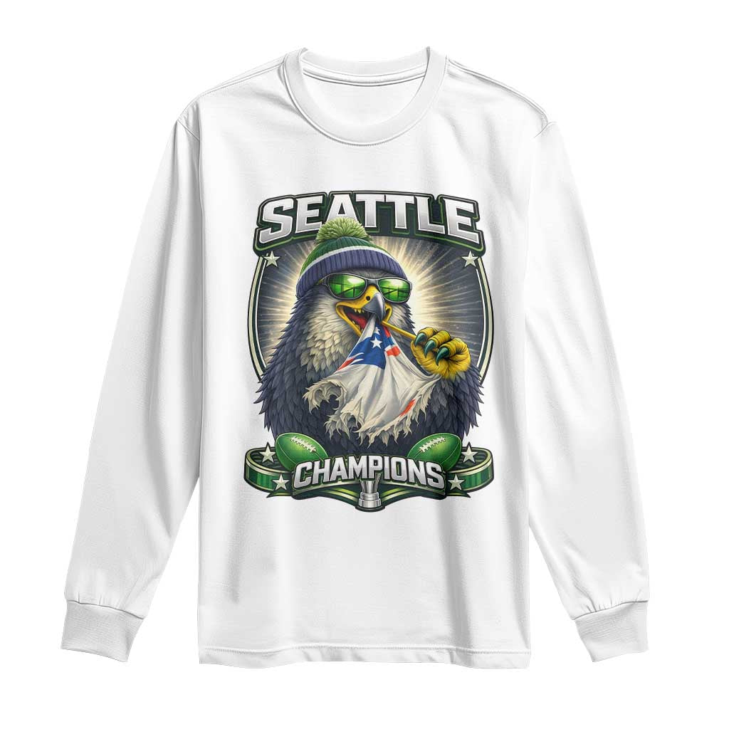 Seattle Champions Fan Pride Long Sleeve Shirt Football Fan Gift TS12 White Print Your Wear