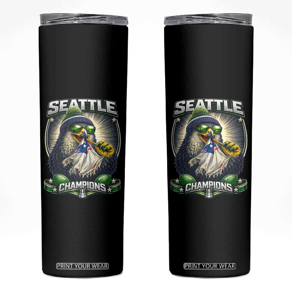 Seattle Champions Fan Pride Skinny Tumbler Football Fan Gift TS12 Black Print Your Wear