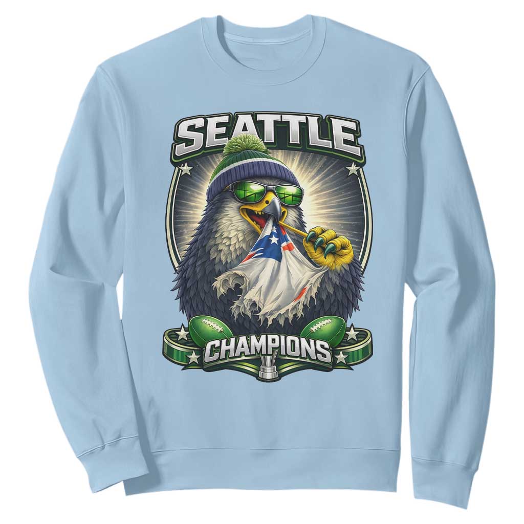 Seattle Champions Fan Pride Sweatshirt Football Fan Gift TS12 Light Blue Print Your Wear