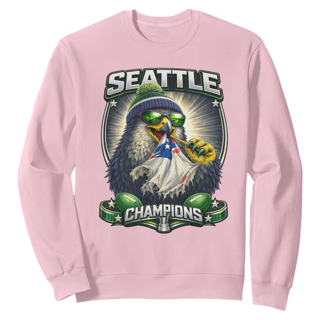 Seattle Champions Fan Pride Sweatshirt Football Fan Gift TS12 Light Pink Print Your Wear
