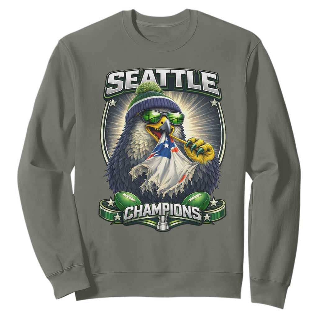 Seattle Champions Fan Pride Sweatshirt Football Fan Gift TS12 Military Green Print Your Wear