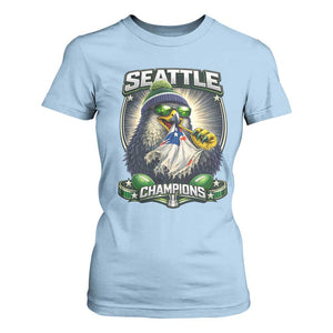 Seattle Champions Fan Pride T Shirt For Women Football Fan Gift TS12 Light Blue Print Your Wear
