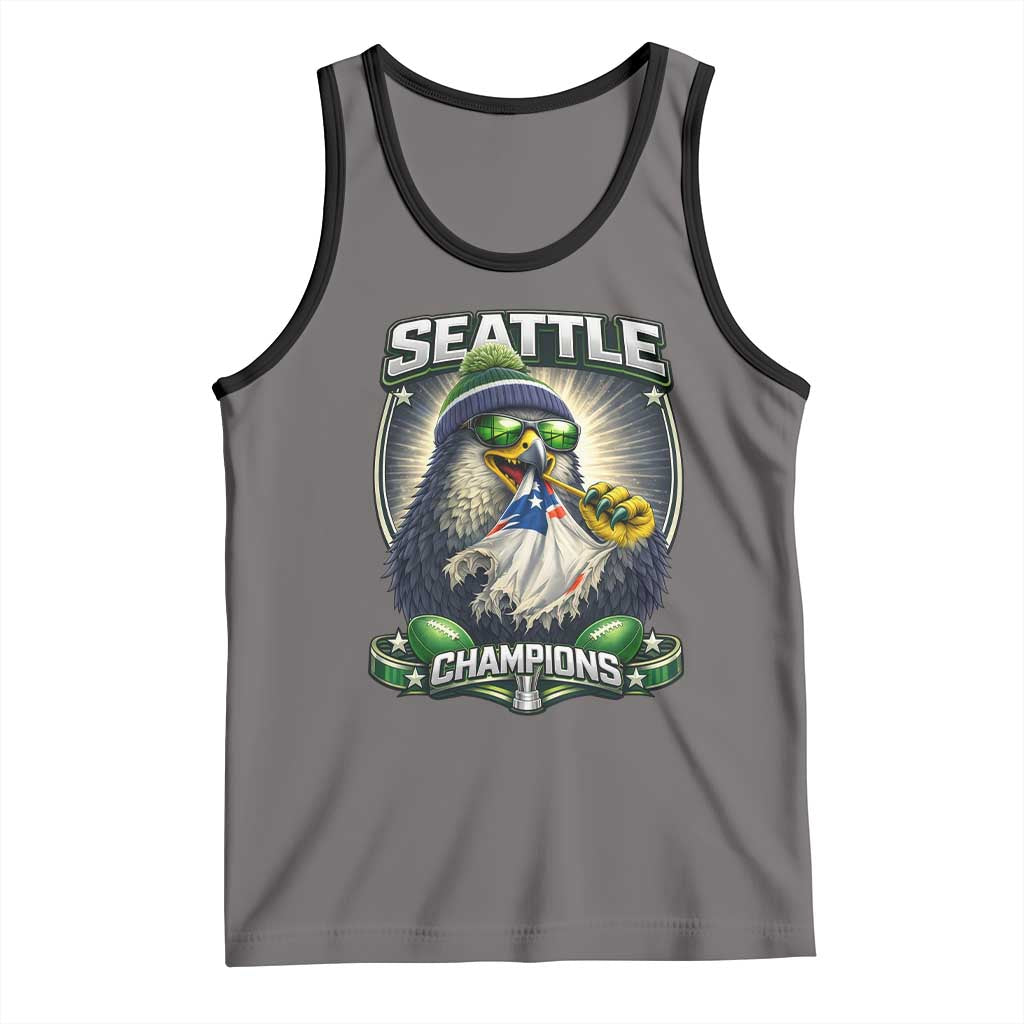 Seattle Champions Fan Pride Tank Top Football Fan Gift TS12 Deep Heather Black Print Your Wear