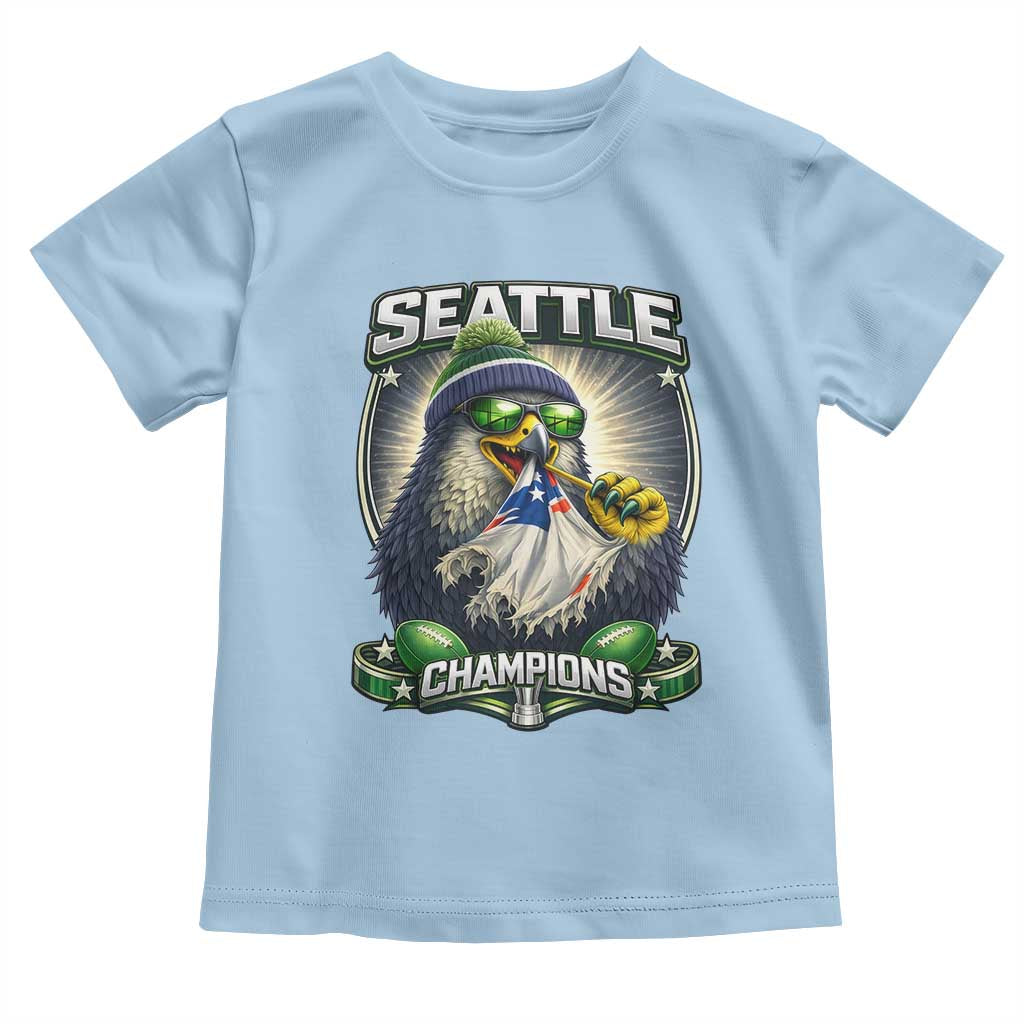 Seattle Champions Fan Pride Toddler T Shirt Football Fan Gift TS12 Light Blue Print Your Wear