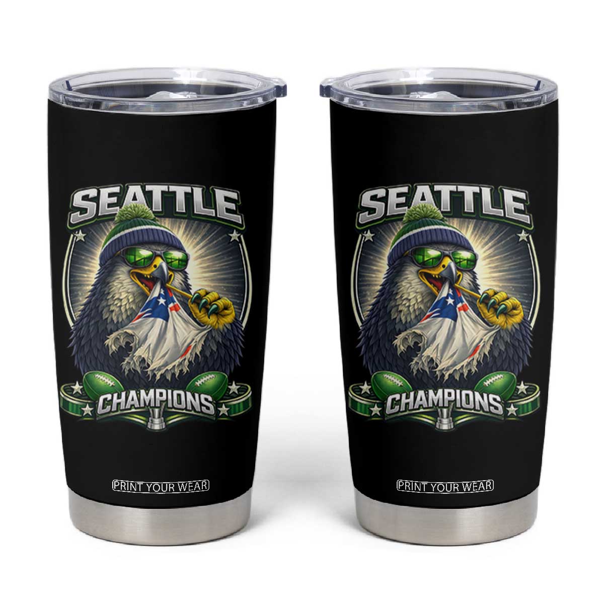 Seattle Champions Fan Pride Tumbler Cup Football Fan Gift TS12 Black Print Your Wear