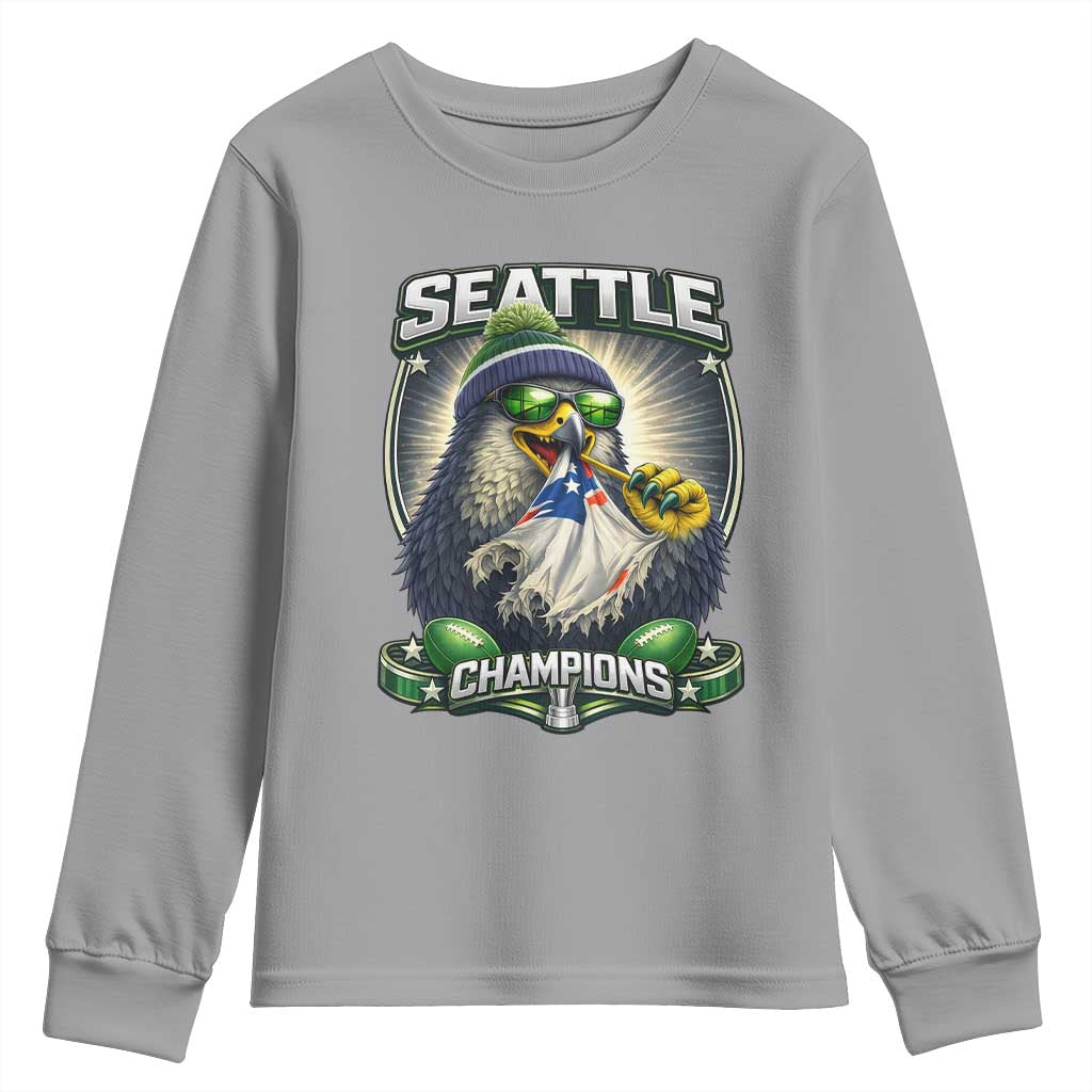 Seattle Champions Fan Pride Youth Sweatshirt Football Fan Gift TS12 Sport Gray Print Your Wear