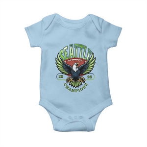 Seattle Champions Fan Pride Baby Onesie Gift For Football Lovers TS12 Light Blue Print Your Wear
