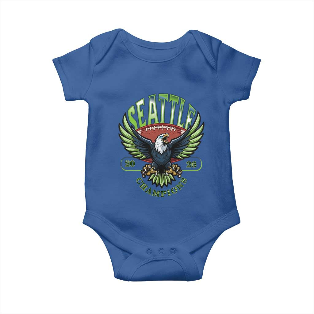 Seattle Champions Fan Pride Baby Onesie Gift For Football Lovers TS12 Royal Blue Print Your Wear