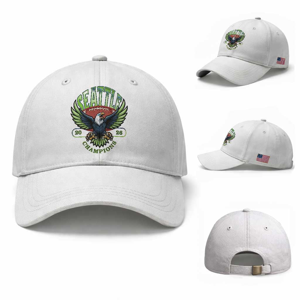 Seattle Champions Fan Pride Baseball Cap Gift For Football Lovers TS12 Baseball Cap Universal Fit White Print Your Wear