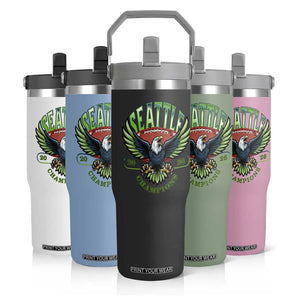 Seattle Champions Fan Pride Flip Straw Tumbler Gift For Football Lovers TS12 Print Your Wear