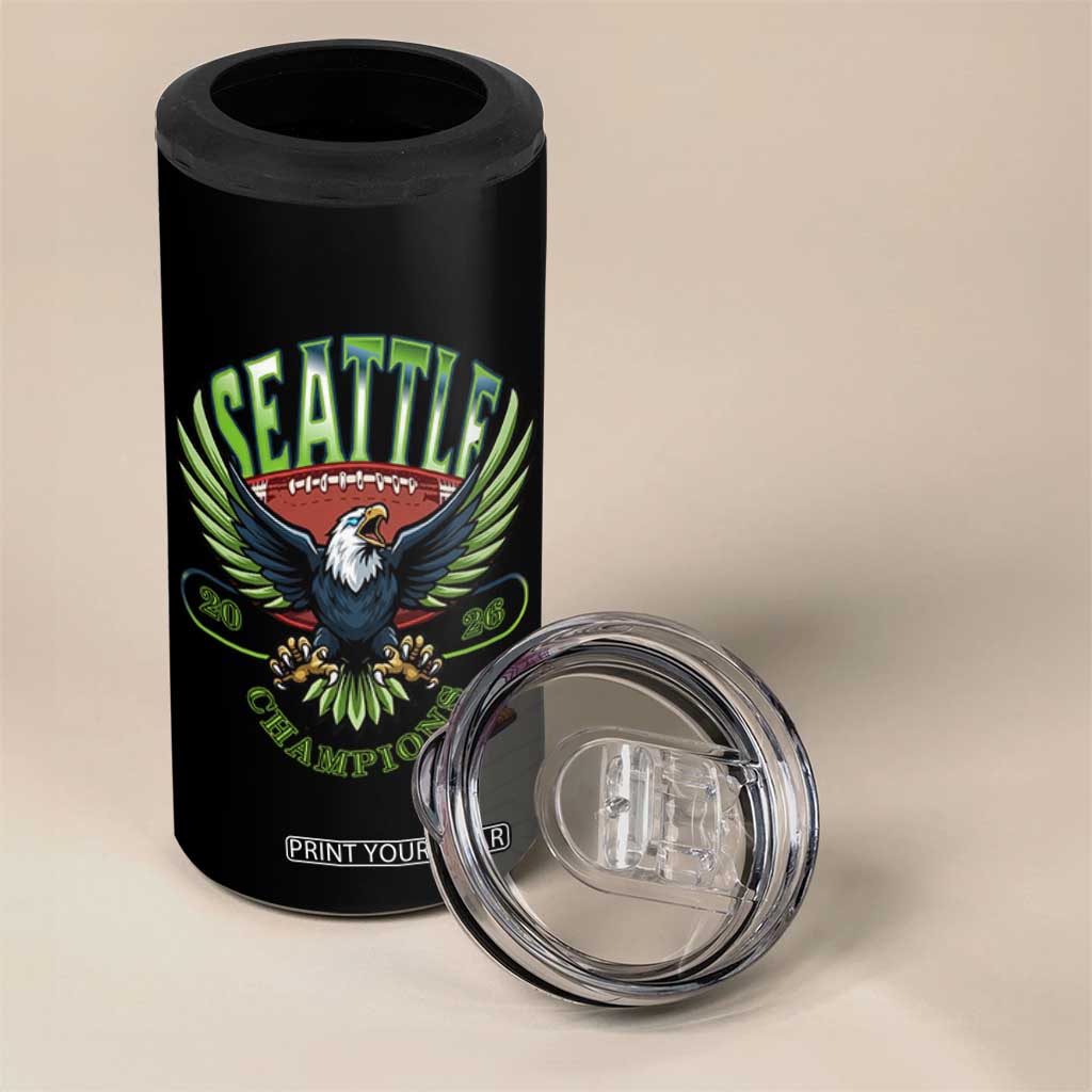 Seattle Champions Fan Pride 4 in 1 Can Cooler Tumbler Gift For Football Lovers TS12 Print Your Wear
