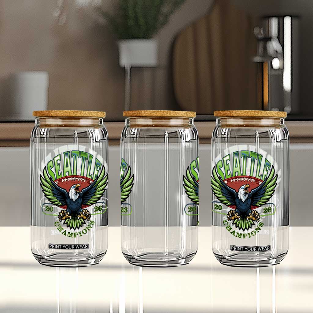 Seattle Champions Fan Pride Glass Can Gift For Football Lovers TS12 Print Your Wear