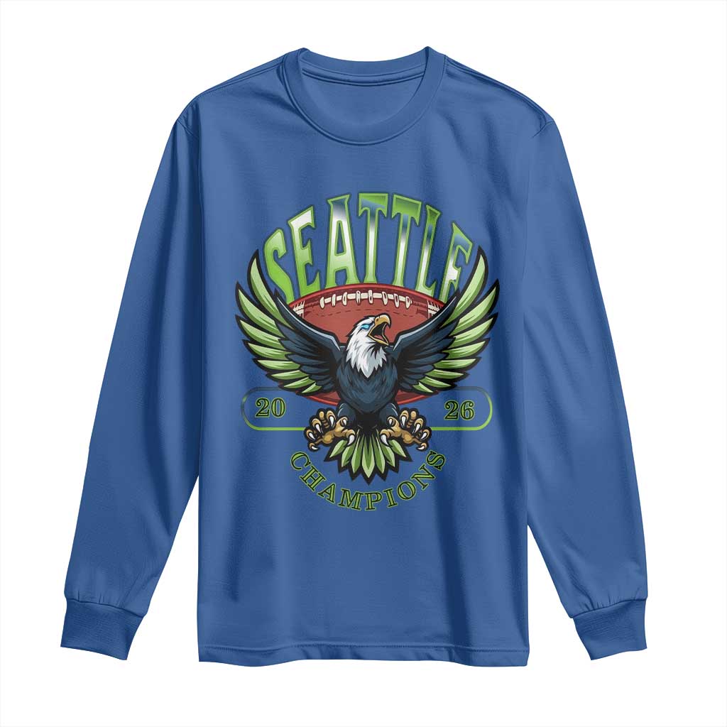 Seattle Champions Fan Pride Long Sleeve Shirt Gift For Football Lovers TS12 Royal Blue Print Your Wear