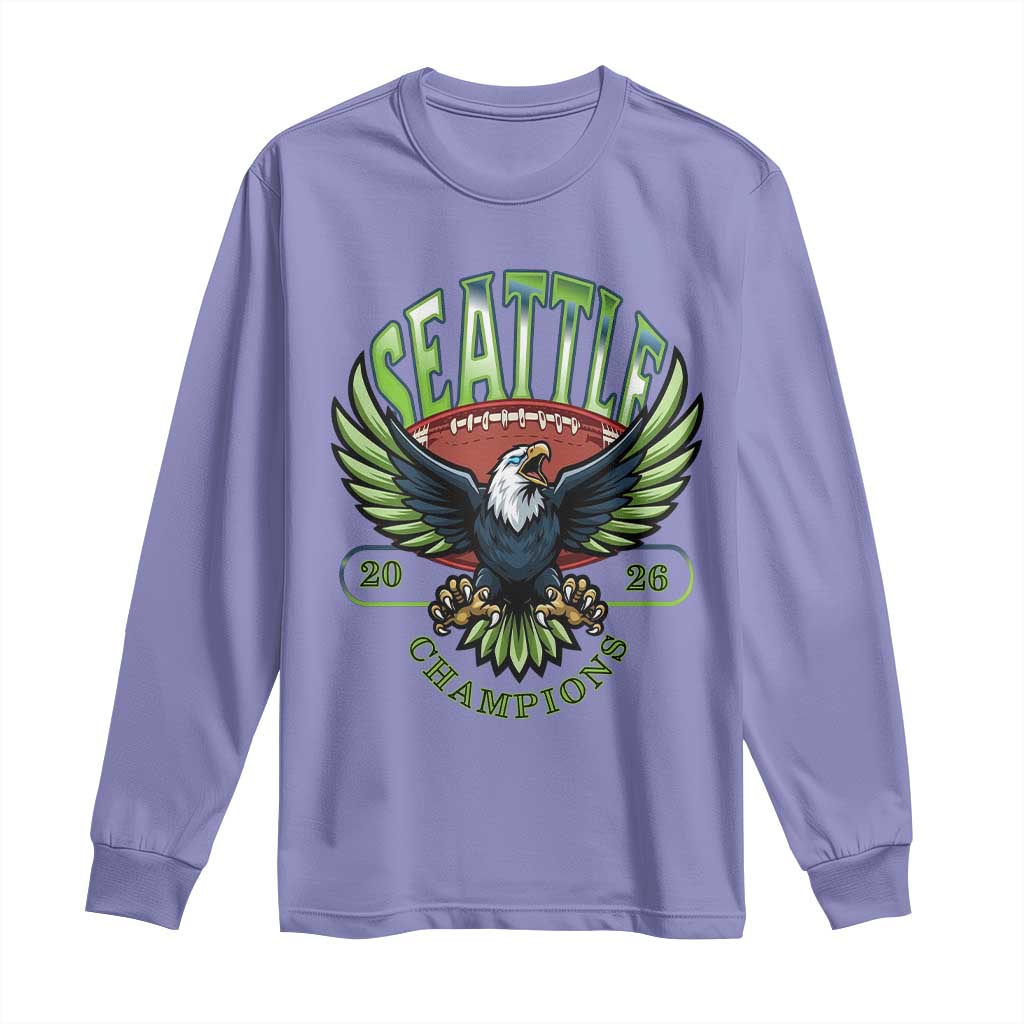 Seattle Champions Fan Pride Long Sleeve Shirt Gift For Football Lovers TS12 Violet Print Your Wear