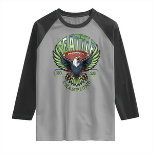 Seattle Champions Fan Pride Raglan Shirt Gift For Football Lovers TS12 Sport Gray Black Print Your Wear