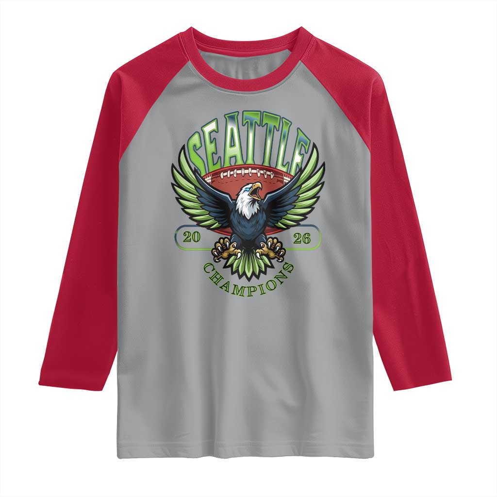 Seattle Champions Fan Pride Raglan Shirt Gift For Football Lovers TS12 Sport Gray Red Print Your Wear