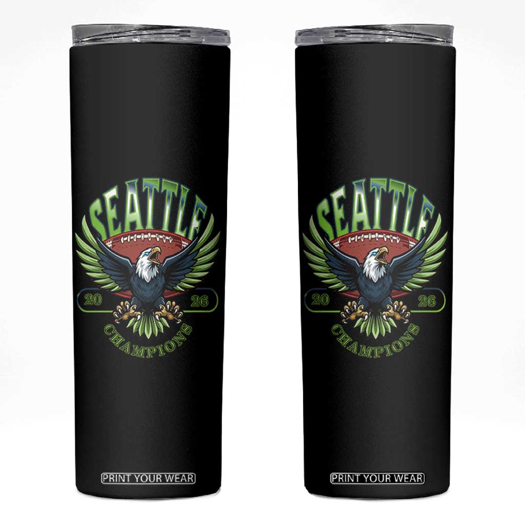 Seattle Champions Fan Pride Skinny Tumbler Gift For Football Lovers TS12 Black Print Your Wear