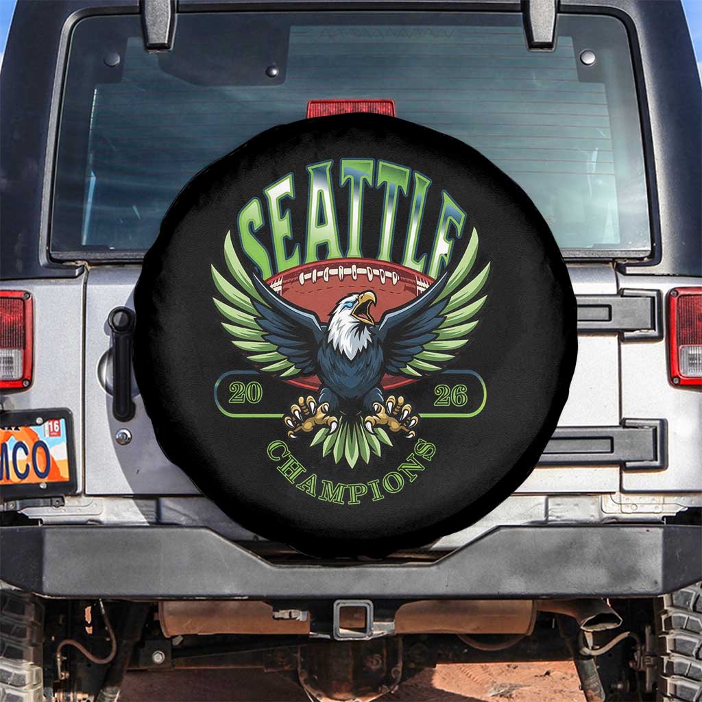 Seattle Champions Fan Pride Spare Tire Cover Gift For Football Lovers TS12 No hole Black Print Your Wear