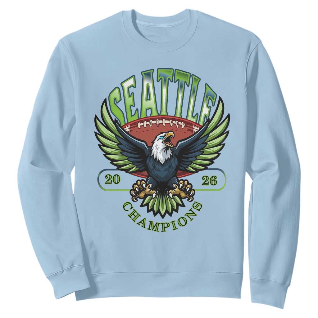 Seattle Champions Fan Pride Sweatshirt Gift For Football Lovers TS12 Light Blue Print Your Wear