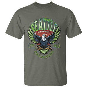 Seattle Champions Fan Pride T Shirt Gift For Football Lovers TS12 Military Green Print Your Wear